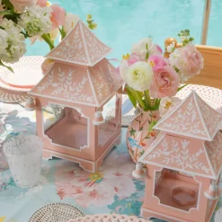 Pink Chinoiserie Pagoda Lantern