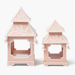Pink Chinoiserie Pagoda Lantern