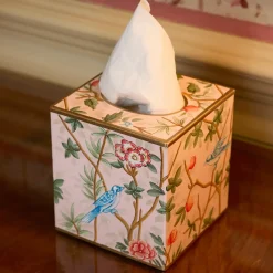 Pink Chinoiserie Tole Tissue Box
