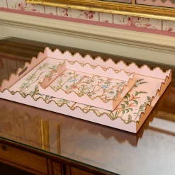 Pink Chinoiserie Tole Tray