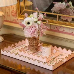 Pink Chinoiserie Tole Tray