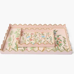 Pink Chinoiserie Tole Tray