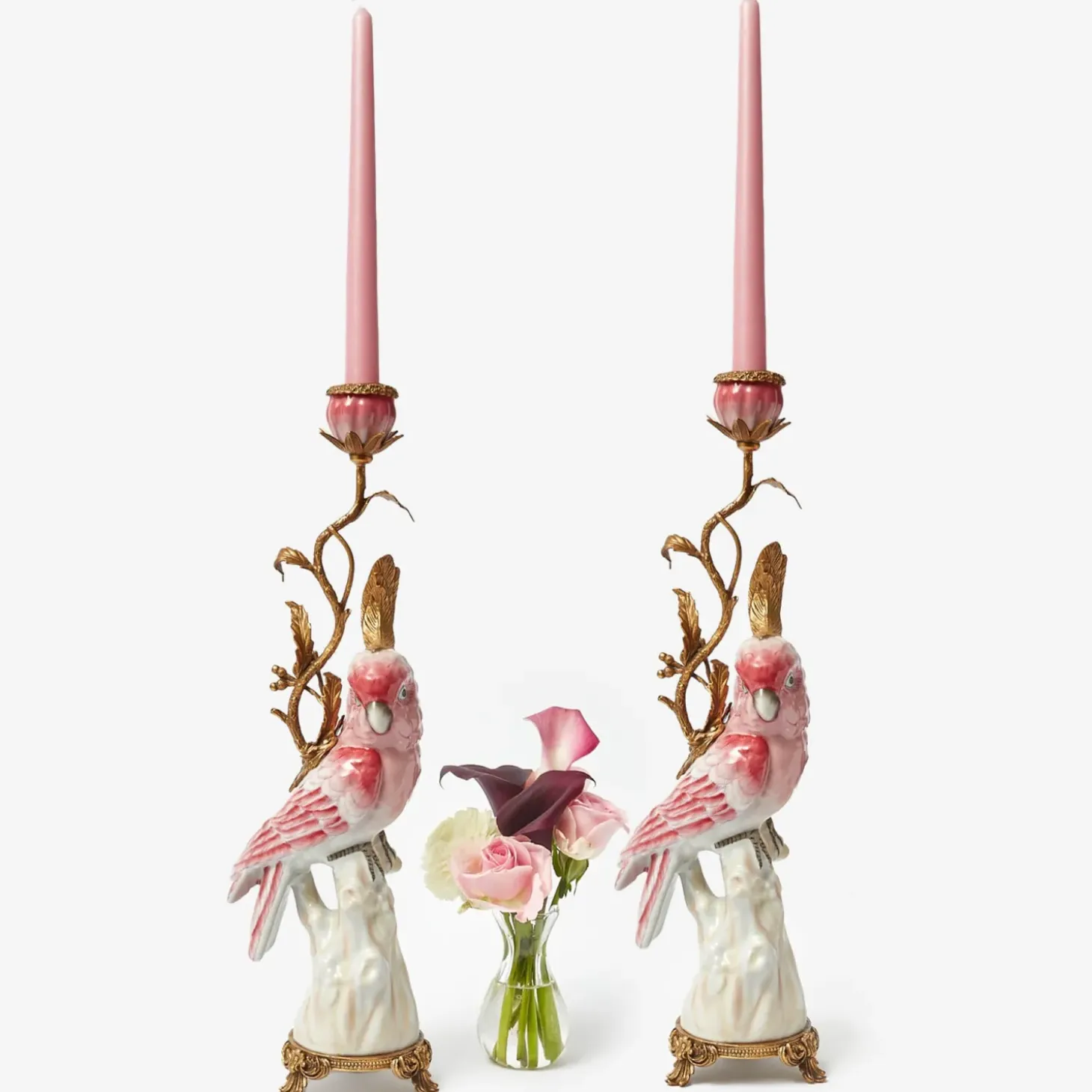 Pink Cockatiel Candle Holder