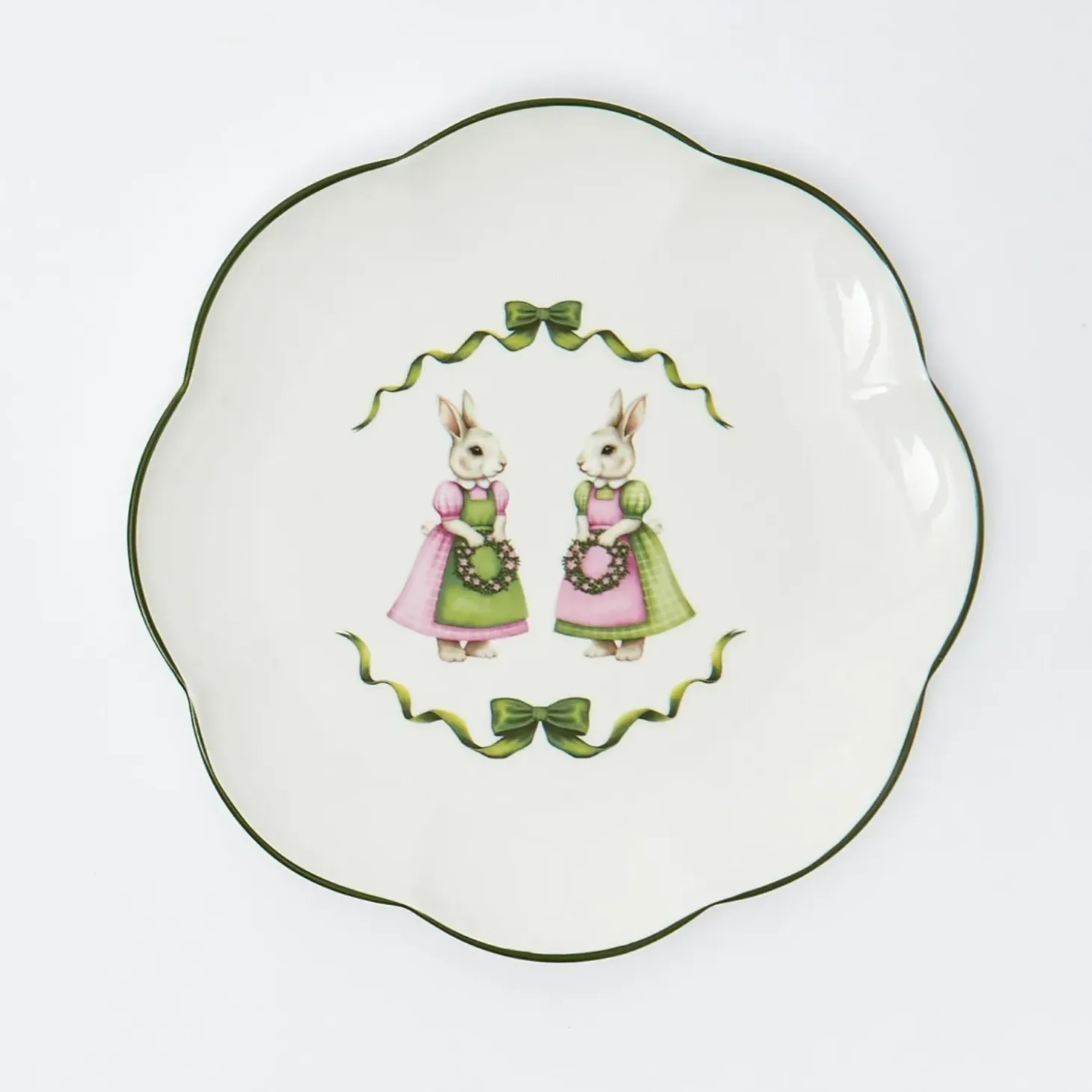 Pink Cottontail Bunny Dinner Plate