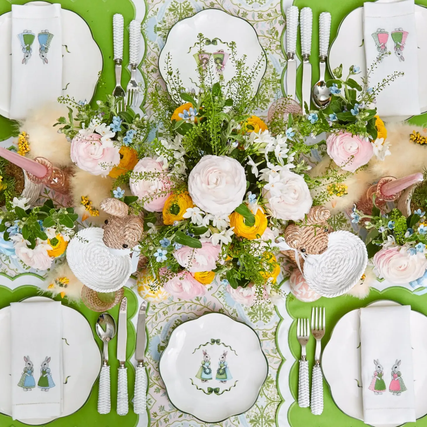 Pink Cottontail Bunny Starter Plate