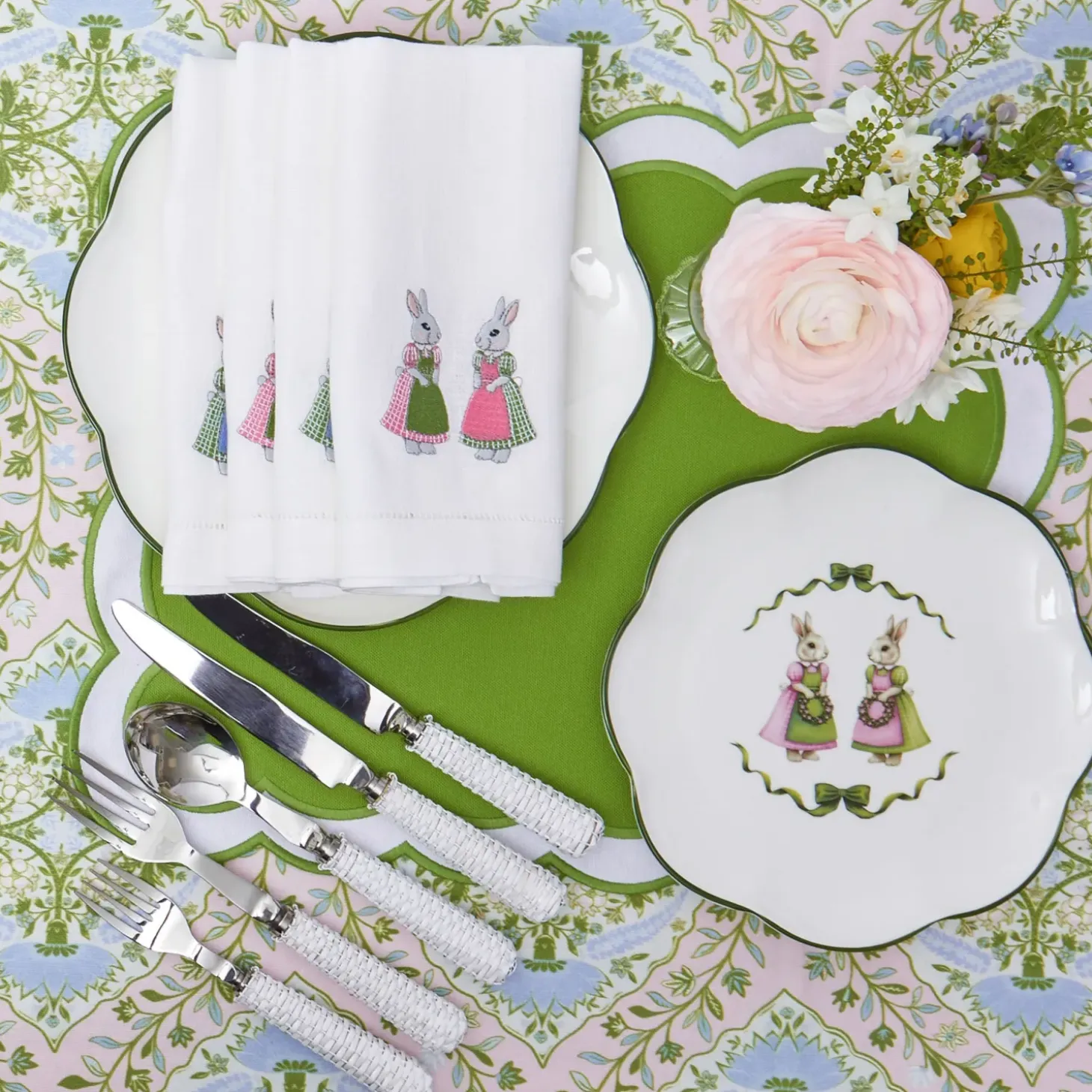 Pink Cottontail Bunny Starter Plate