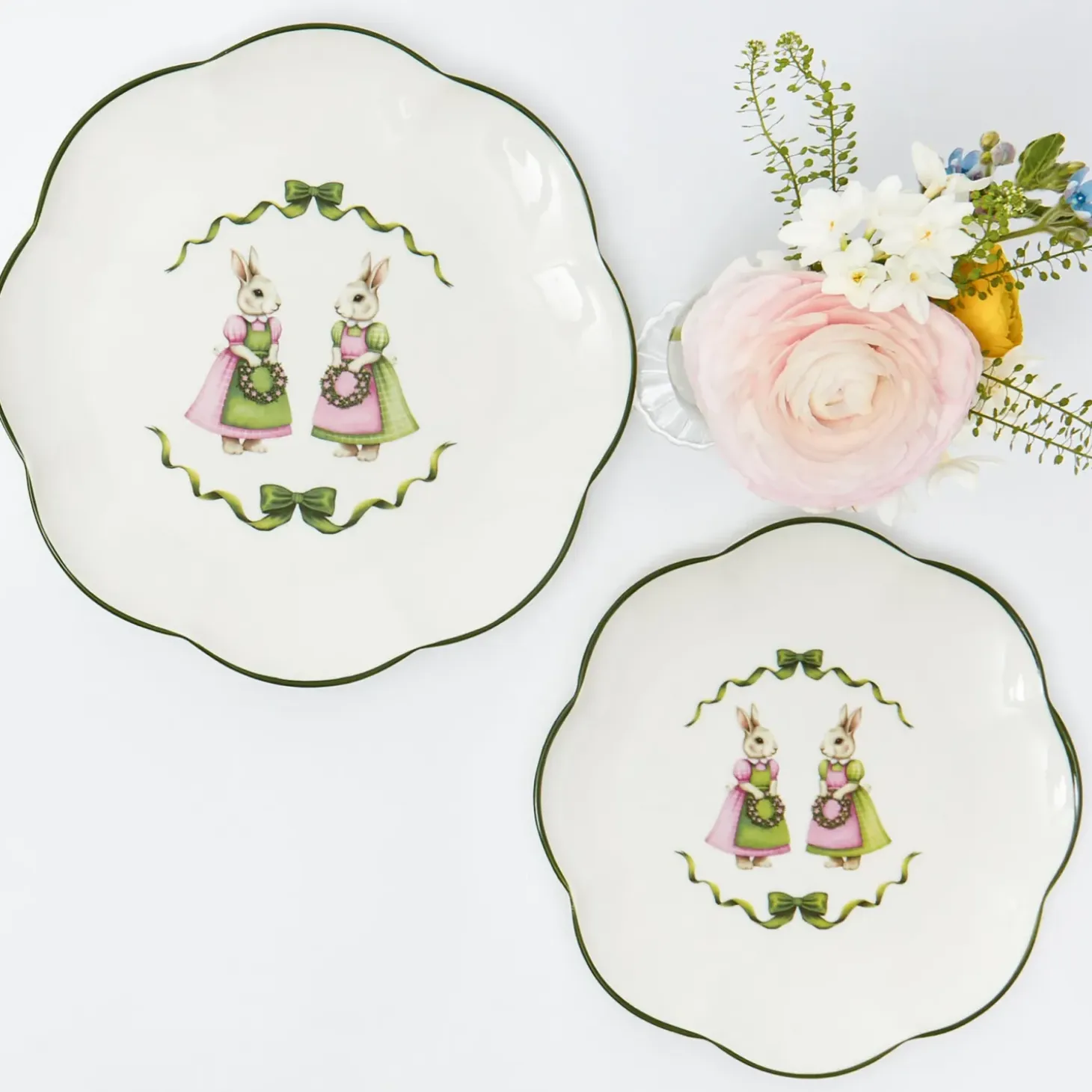 Pink Cottontail Bunny Starter Plate
