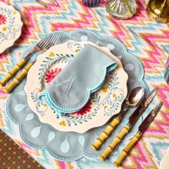 Pink Flowers Dinner & Starter Plates (Set of 8)