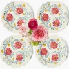 Pink Flowers Dinner Plates (Set of 4)