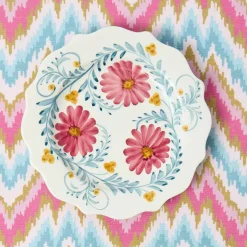 Pink Flowers Dinner Plates (Set of 4)