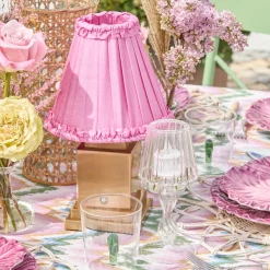 Pink Frilled Silk Lampshade (18cm)