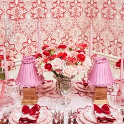 Pink Frilled Silk Lampshade (18cm)