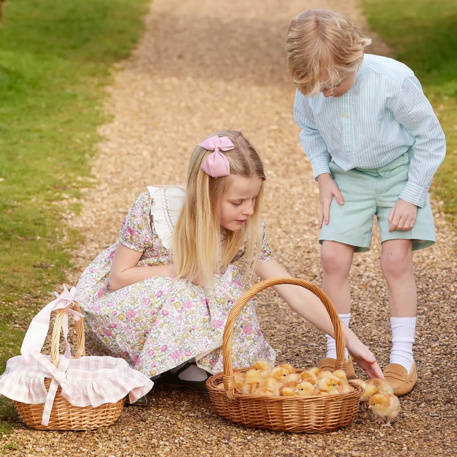 Pink Gingham Basket