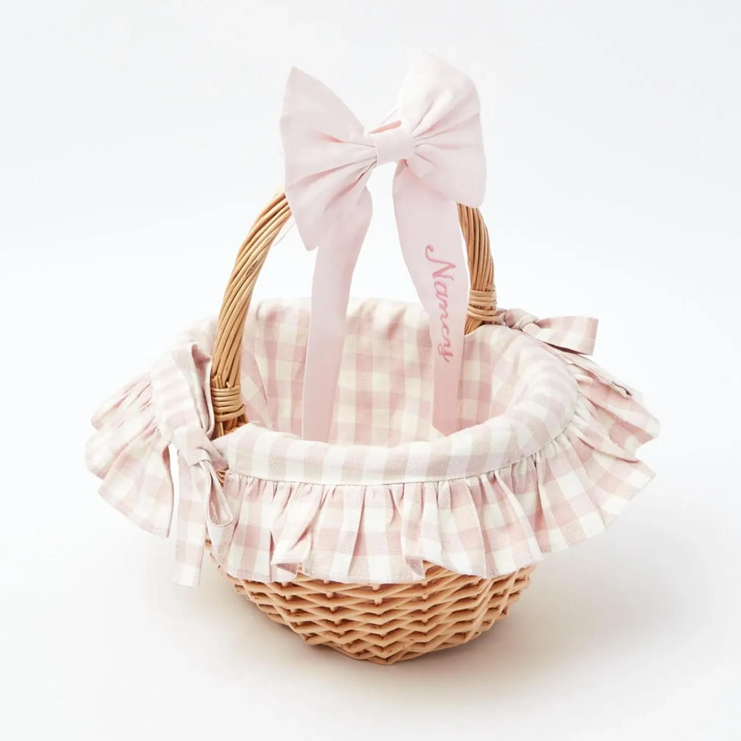 Pink Gingham Basket