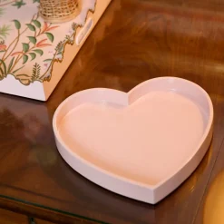 Pink Heart Lacquer Tray