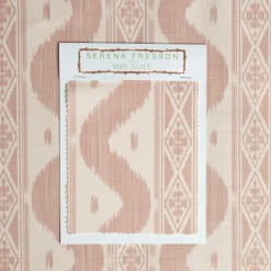 Pink Ikat Stripe Fabric