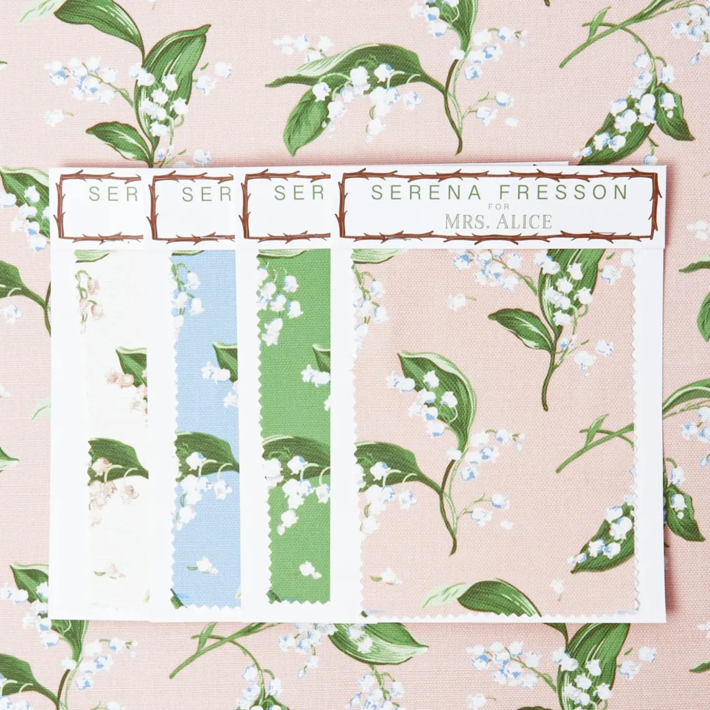 Pink Lily of the Valley Fabric