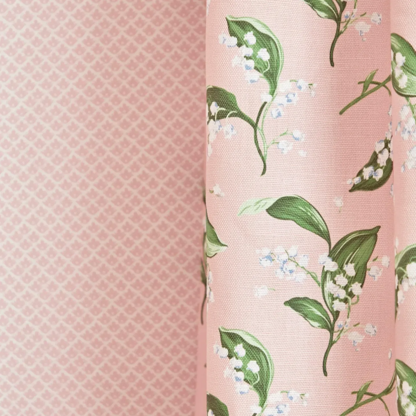 Pink Lily of the Valley Fabric
