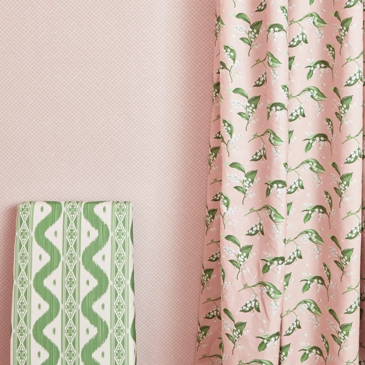Pink Lily of the Valley Fabric