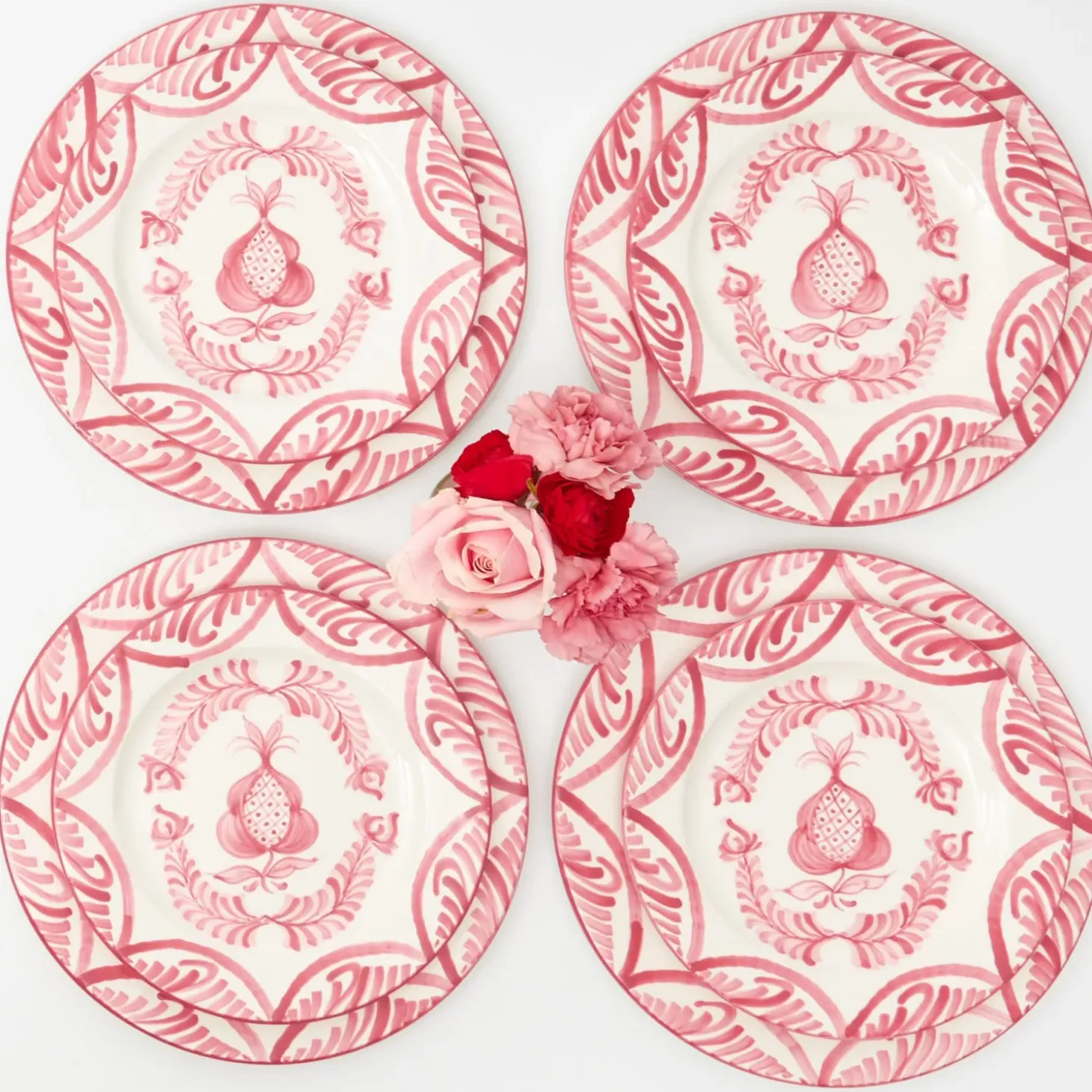 Pink Melograno Dinner & Starter Plates (Set of 8)