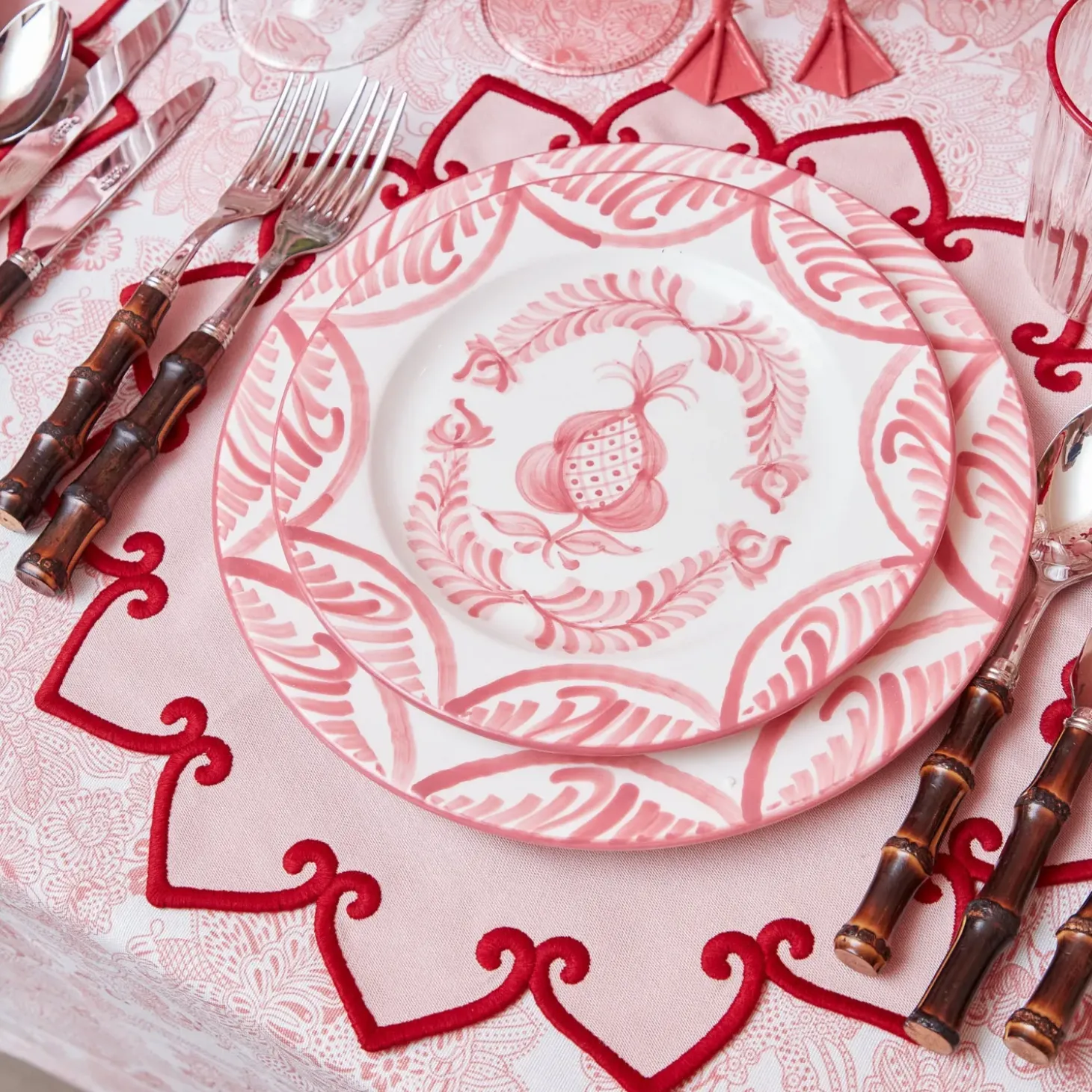 Pink Melograno Dinner & Starter Plates (Set of 8)