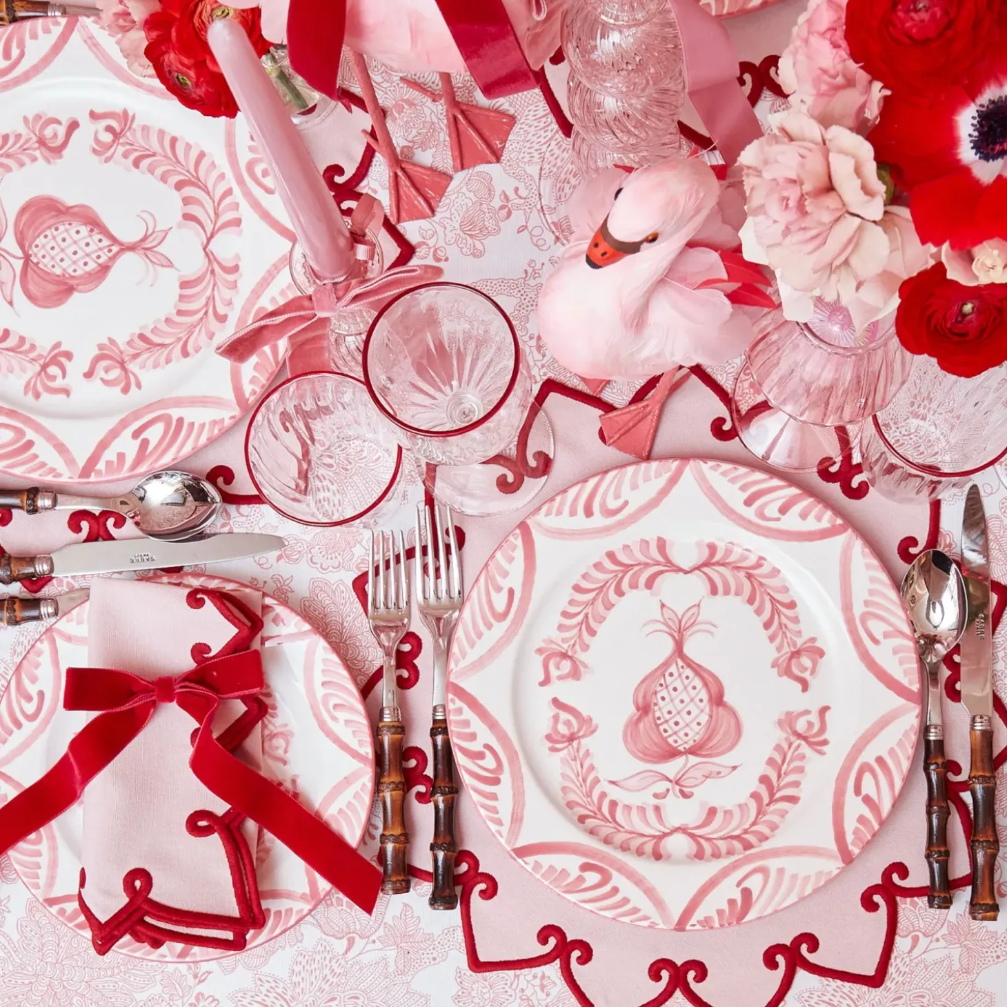 Pink Melograno Dinner & Starter Plates (Set of 8)
