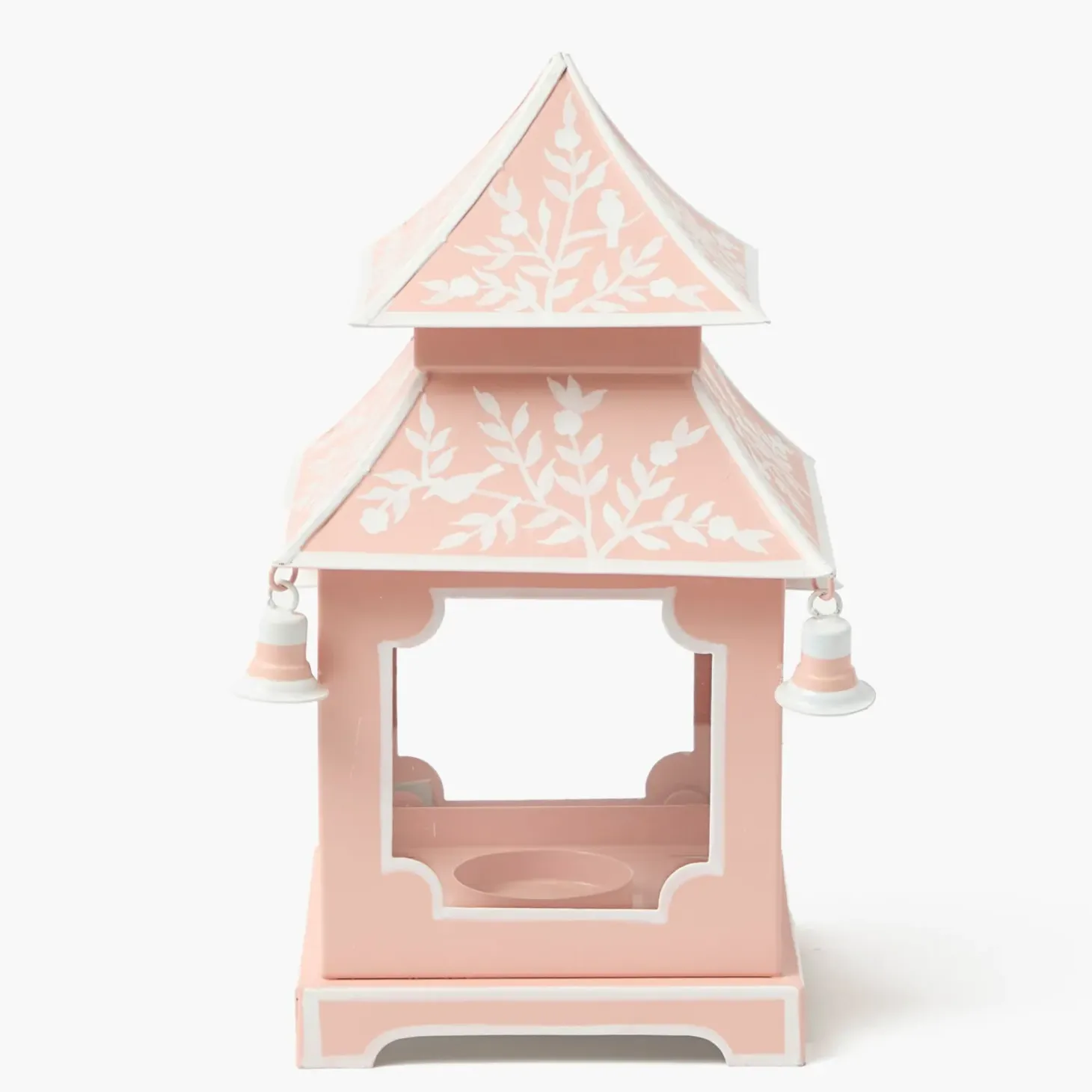 Pink Mini Chinoiserie Pagoda Lanterns (Pair)