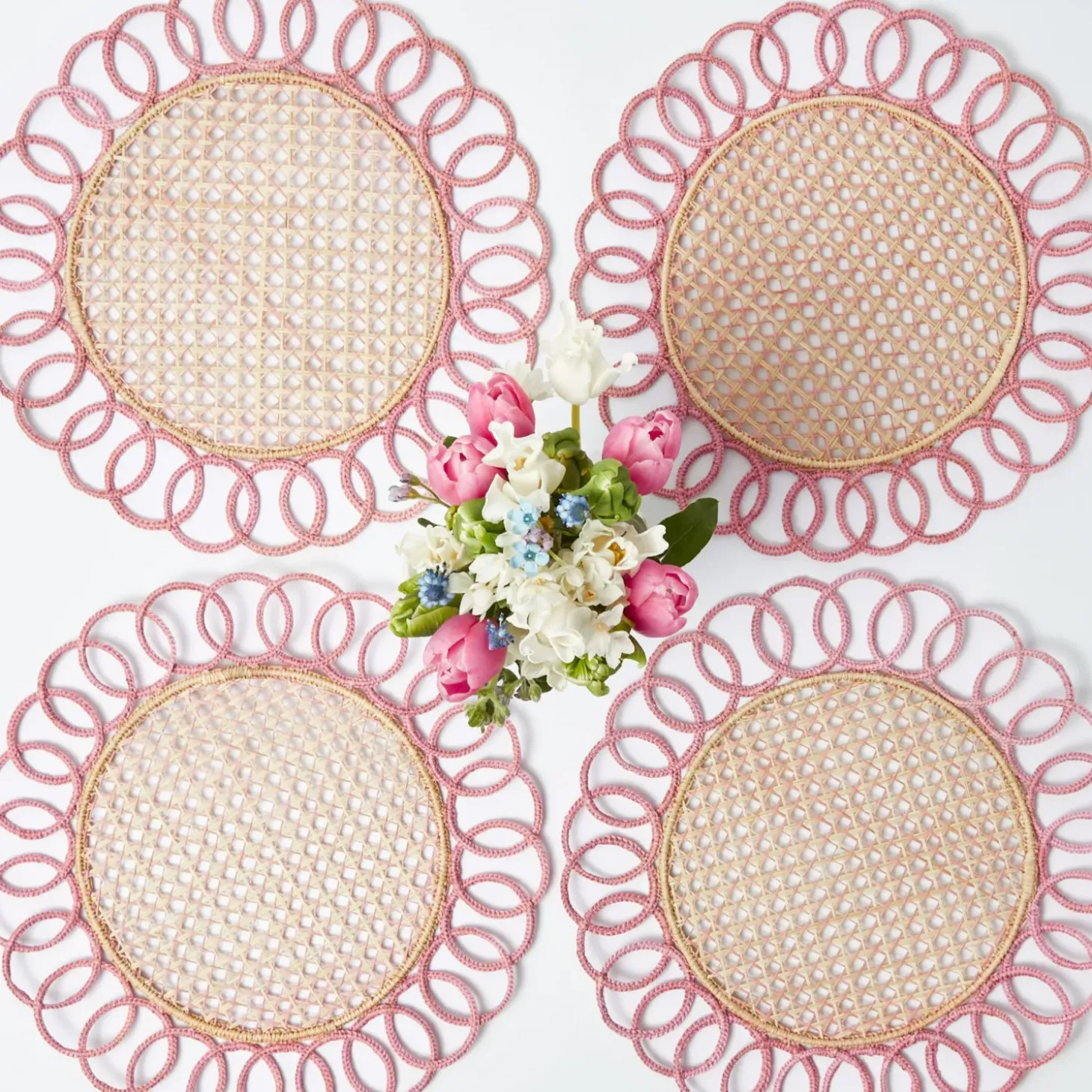 Pink Pia Woven Placemats (Set of 4)