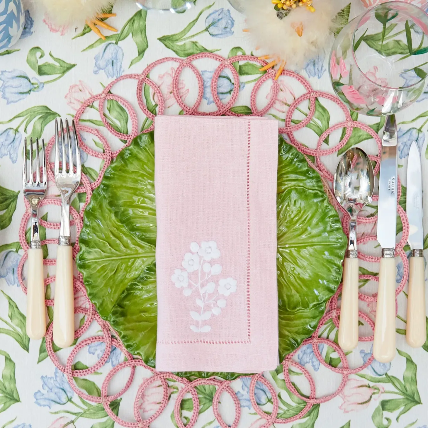 Pink Pia Woven Placemats (Set of 4)