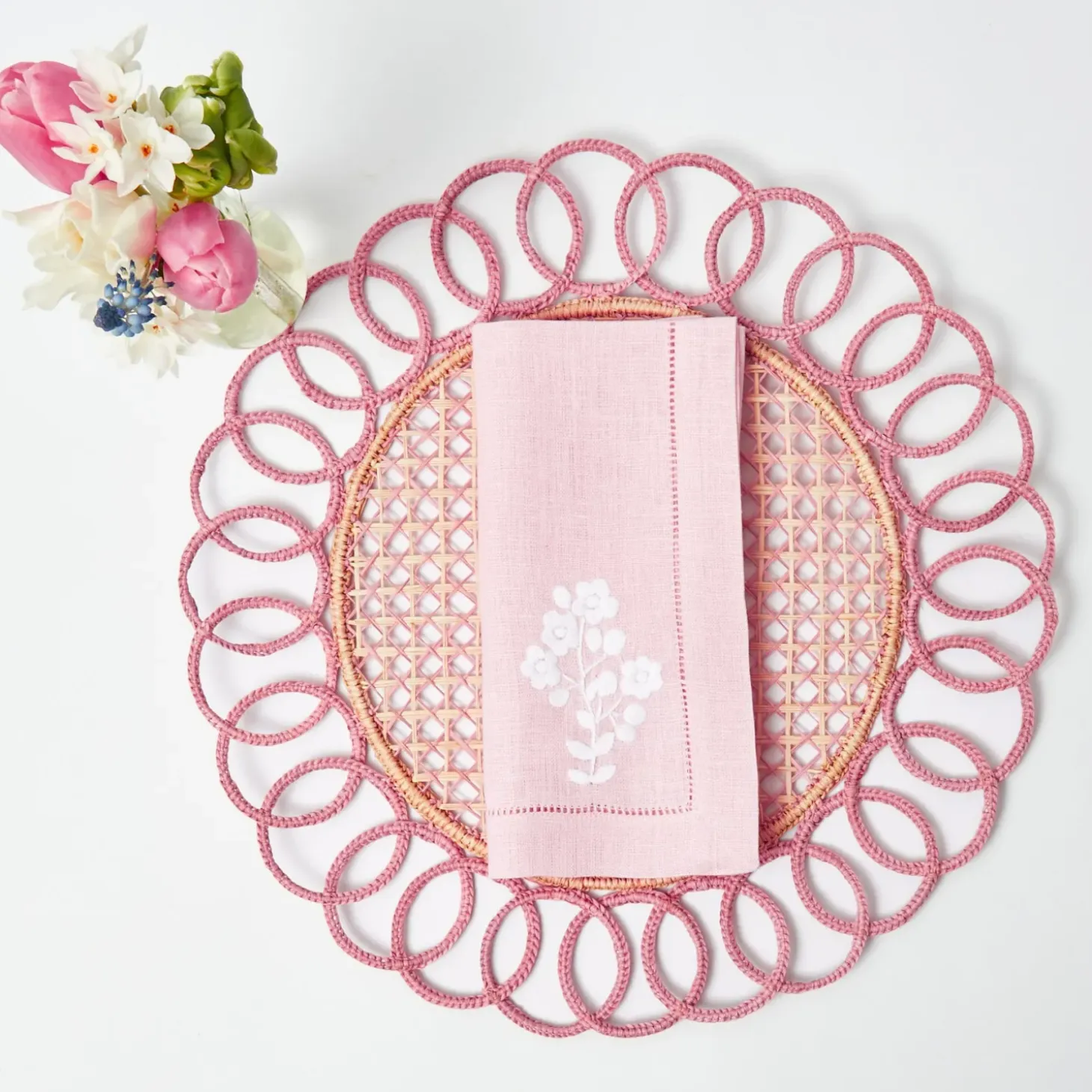 Pink Pia Woven Placemats (Set of 4)