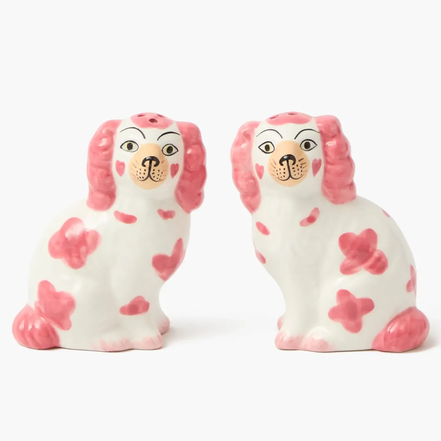 Pink Staffordshire Dog Salt & Pepper Shakers