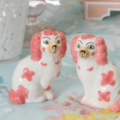 Pink Staffordshire Dog Salt & Pepper Shakers