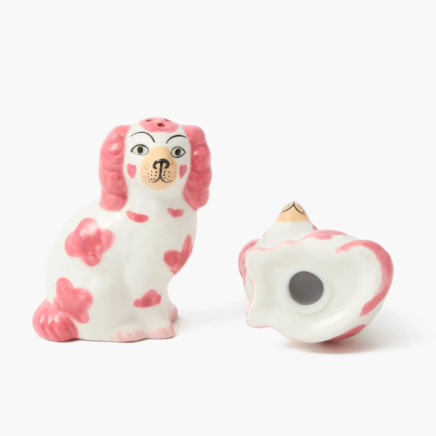 Pink Staffordshire Dog Salt & Pepper Shakers