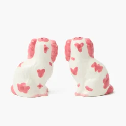 Pink Staffordshire Dog Salt & Pepper Shakers