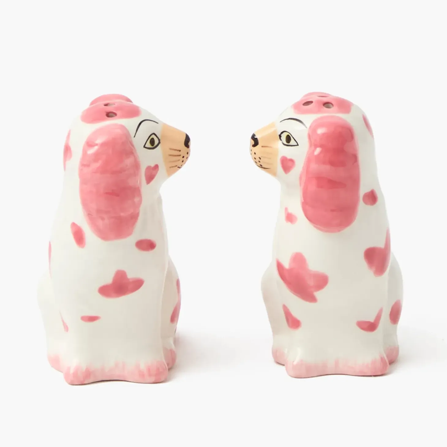 Pink Staffordshire Dog Salt & Pepper Shakers