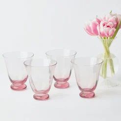Pink Tulip Water Glasses (Set of 4)