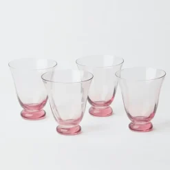 Pink Tulip Water Glasses (Set of 4)