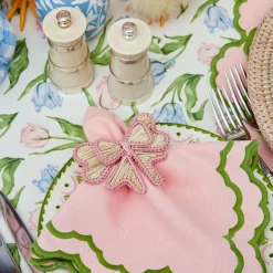 Pink Wicker Napkin Bow (Set of 4)