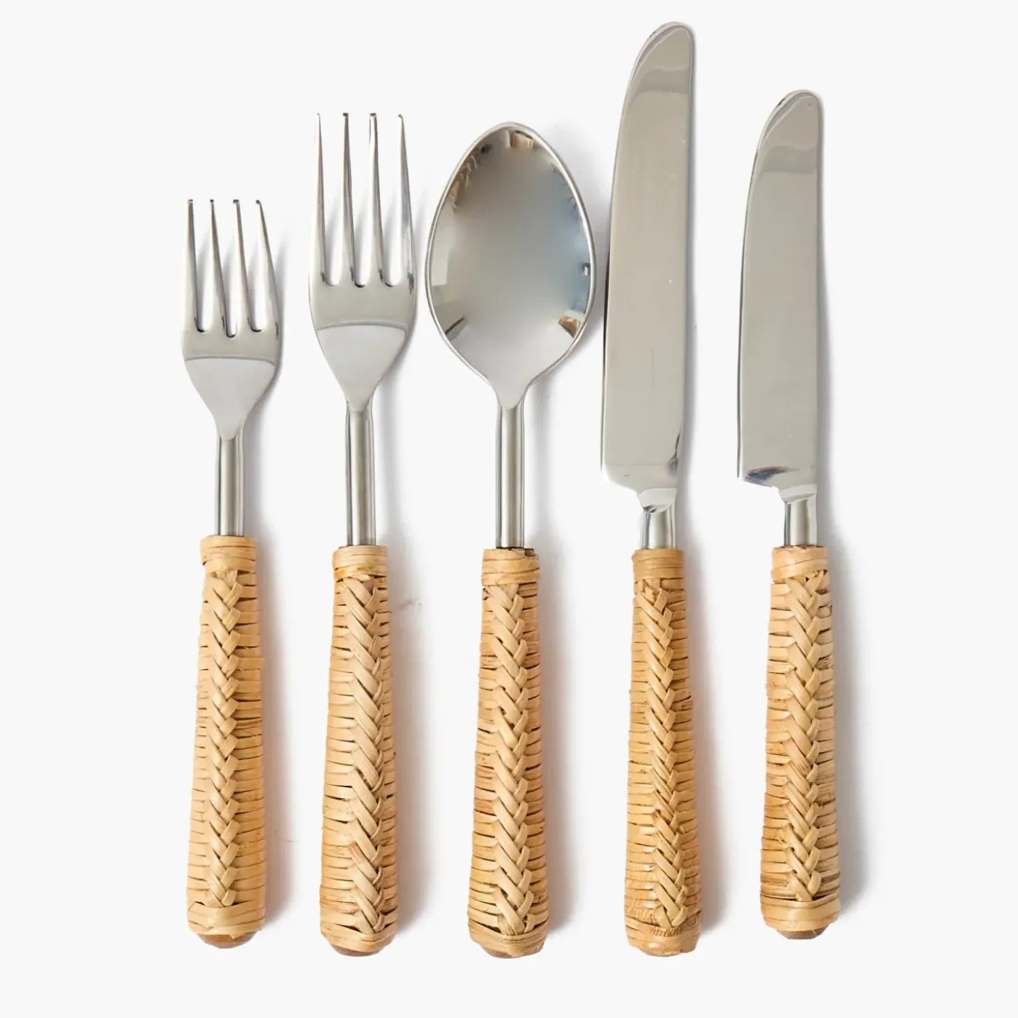 Plaited Rattan Cutlery (5 Piece)