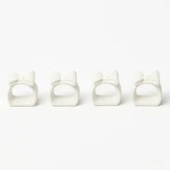 Porcelain Bow Napkin Rings (Set of 4)