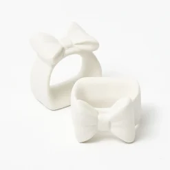 Porcelain Bow Napkin Rings (Set of 4)