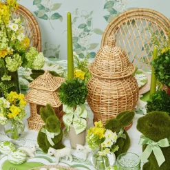 Potted Boxwood Ball with Green Bow (Pair)