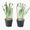Potted Faux Frosted Snowdrop (Pair)