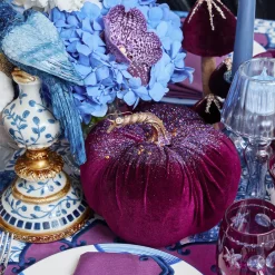 Purple Glitter Pumpkin (Pair)