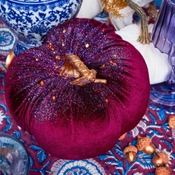 Purple Glitter Pumpkin (Pair)