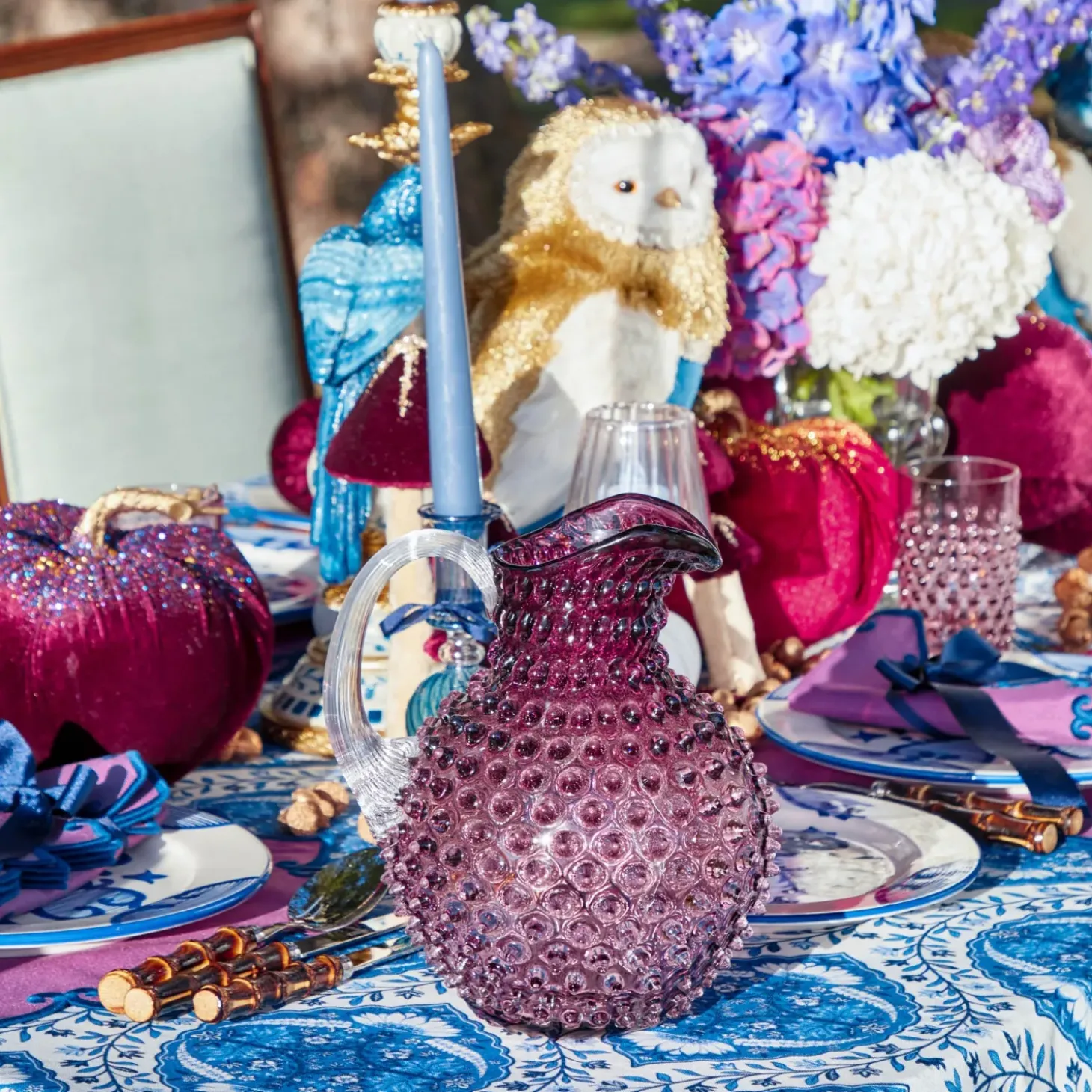 Purple Hobnail Glasses (Set of 6)