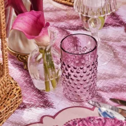 Purple Hobnail Jug & Glasses (Set of 6)