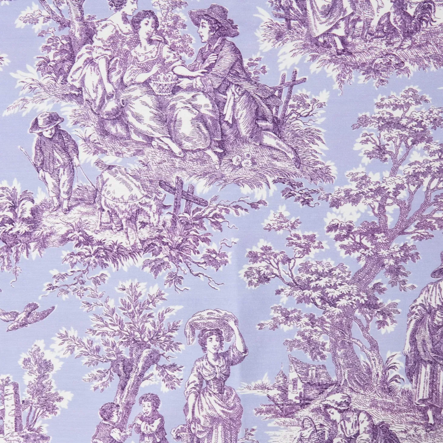 Purple Ottilie Toile Tablecloth