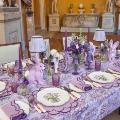 Purple Ottilie Toile Tablecloth