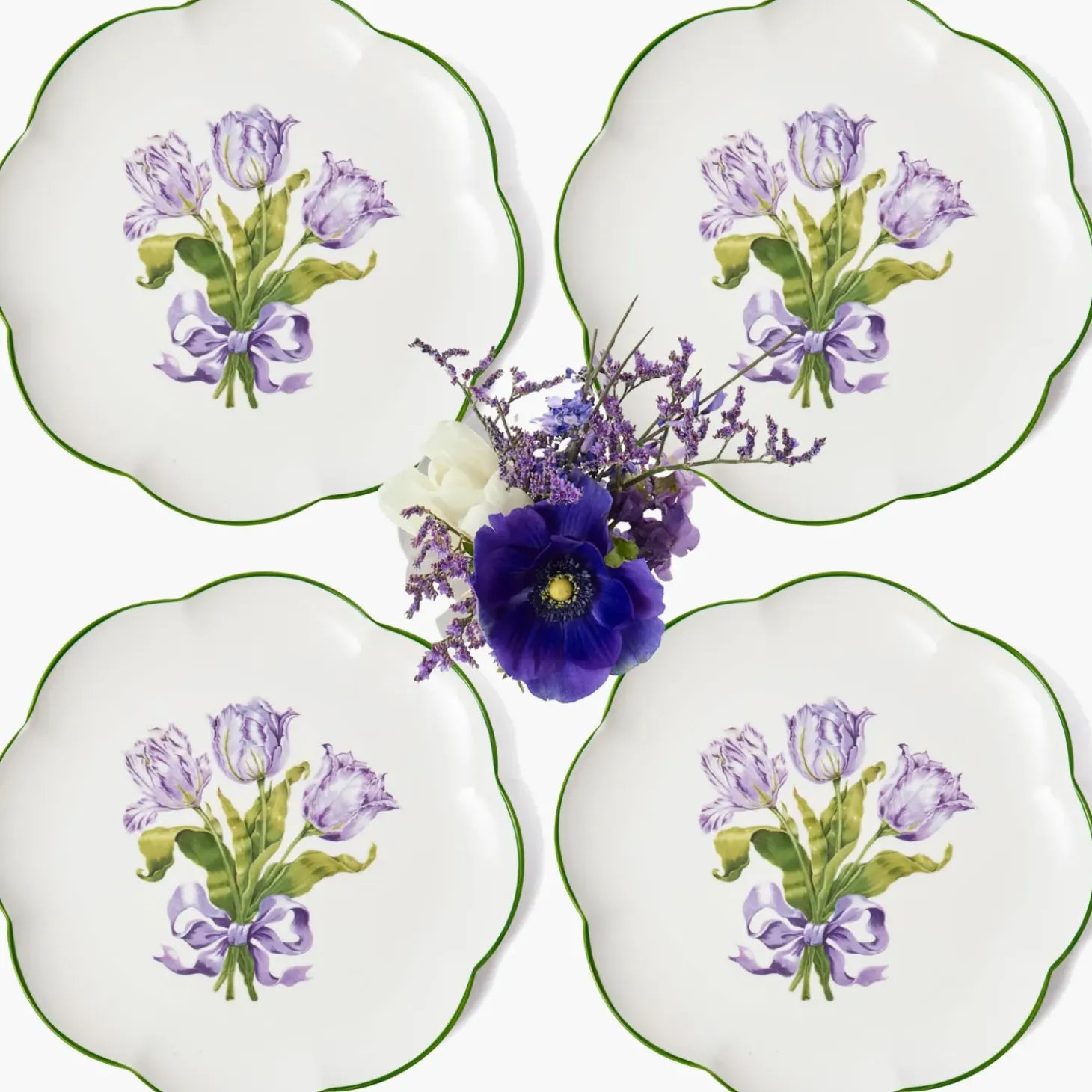 Purple Tulip Dinner Plates (Set of 4)